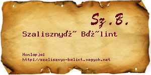 Szalisznyó Bálint névjegykártya
