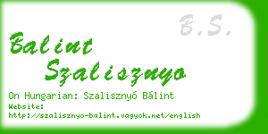 balint szalisznyo business card