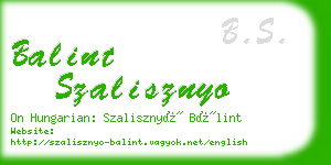 balint szalisznyo business card